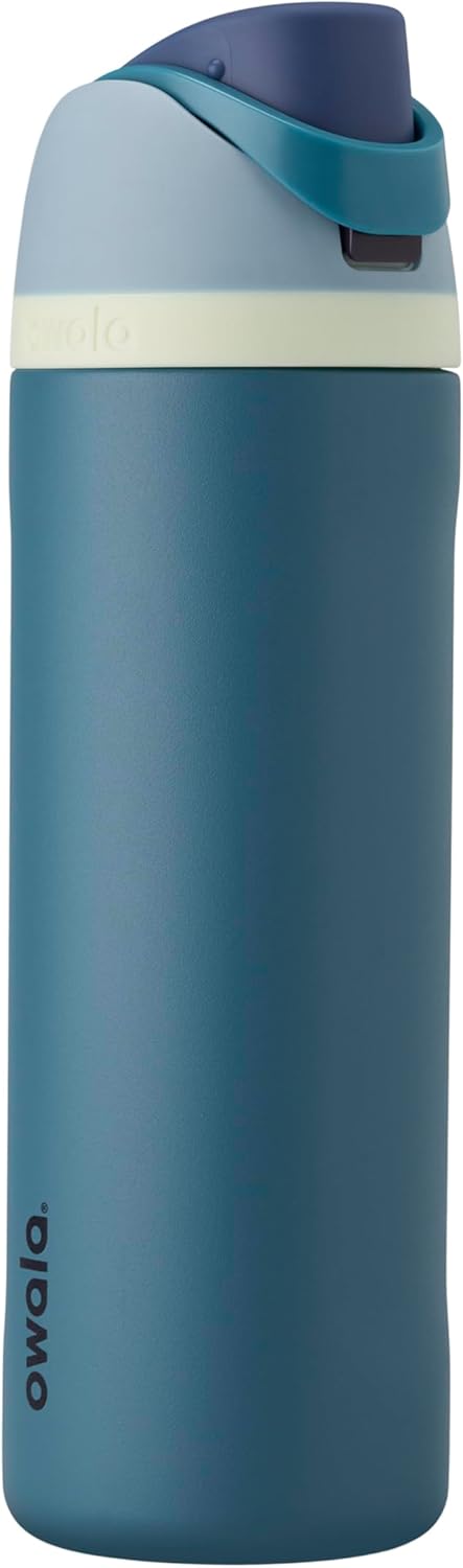 Owala FreeSip Insulated Stainless Steel Water Bottle with Straw, BPA-Free Sports Water Bottle, Great for Travel, 24 Oz, Denim